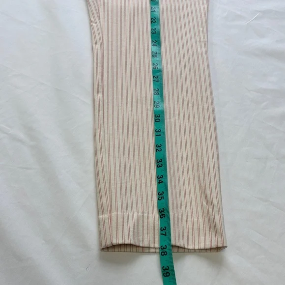 ๐ค Anthropologie Essential Slim Striped Cream Pants Size 12 ๐ค - Picture 13 of 16